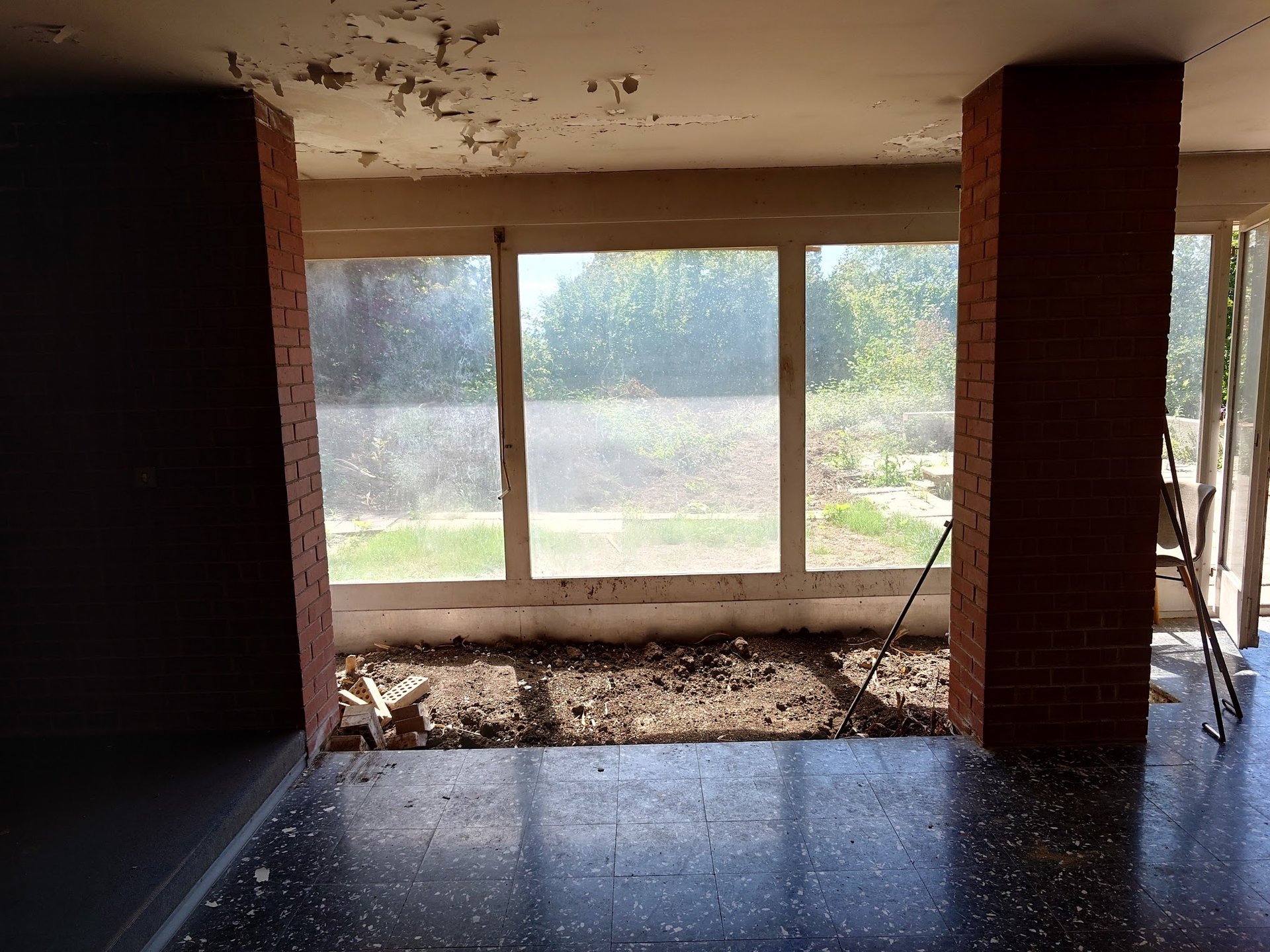 Before - indoor flower bed
